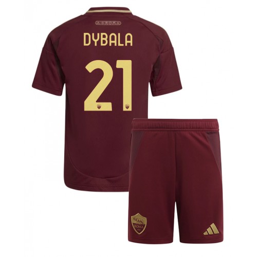 Dres AS Roma Paulo Dybala #21 Domaci za djecu 2024-25 Kratak Rukav (+ kratke hlače)